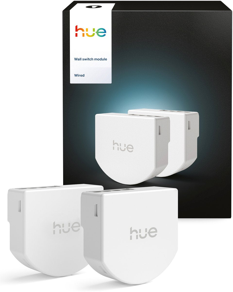 Interruptor de pared con cable Philips Hue - contiene 2 módulos - sin baterías, requiere cable neutro - iluminación inteligente