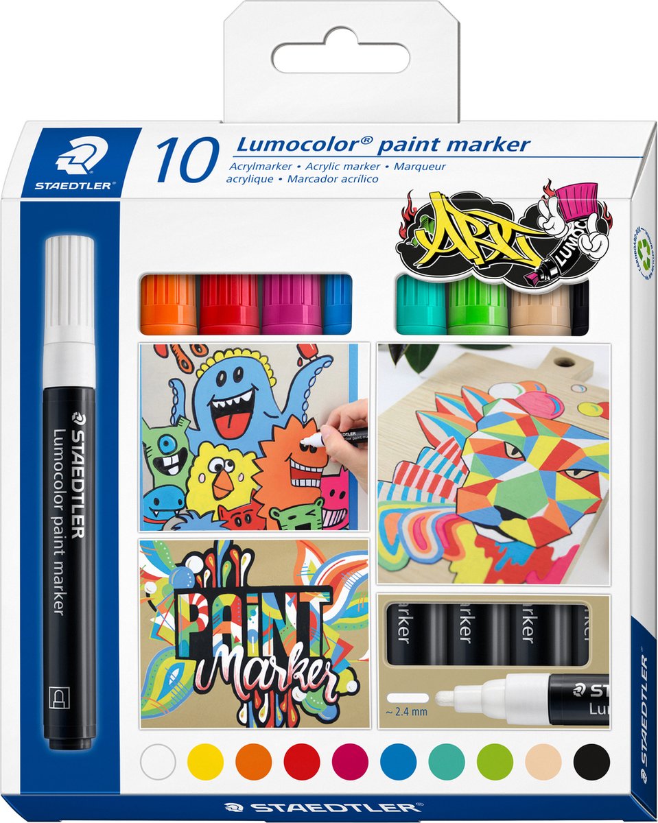 Set di pennarelli Staedtler lumocolor da 10 colori
