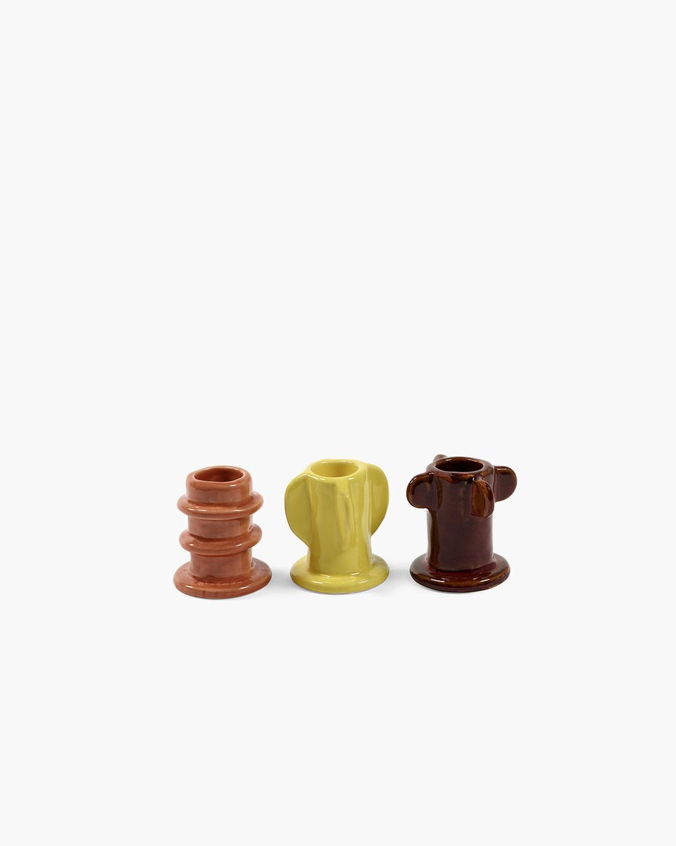 Serax - marie michielssen - kandelaar assortiment - mix kleuren - 5 ø - 3 stuks