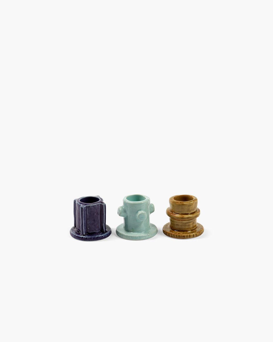 Serax - marie michielssen - kandelaar assortiment - mix kleuren - 5 ø - 3 stuks