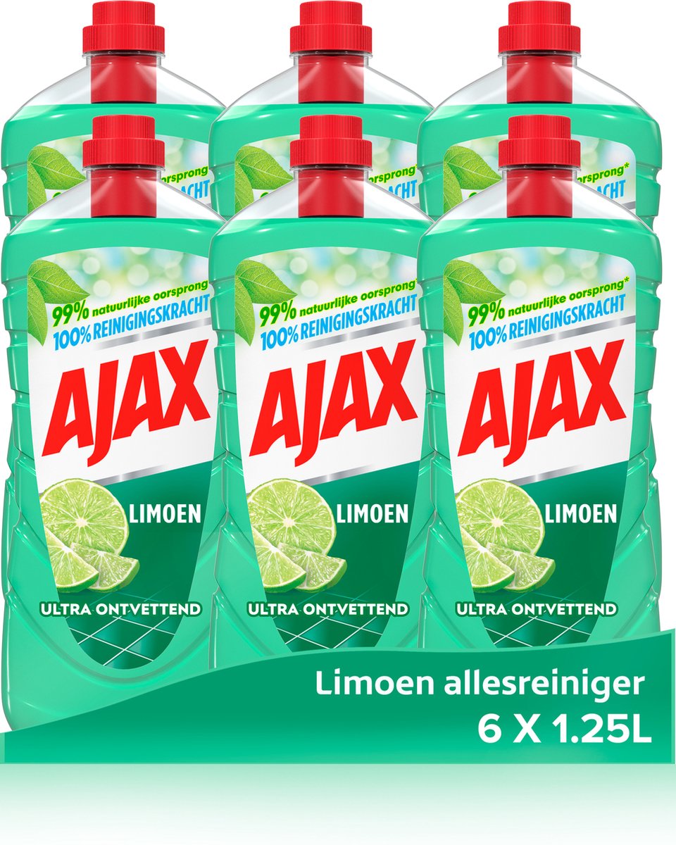 Ajax detergente multiuso lime 6 x 1,25 l - confezione risparmio
