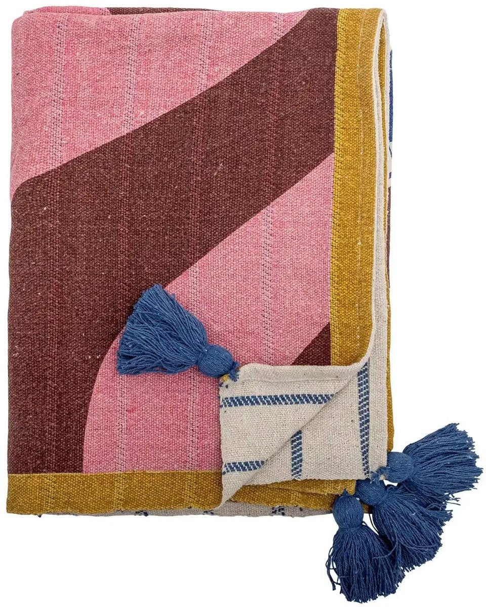 Bloomingville cuadros de algodón reciclado multi remy 130x160cm