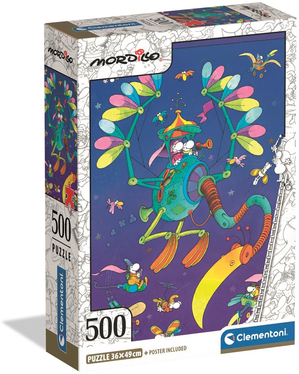 Clementoni - puzzle - 500 pezzi - mordillo il viaggio - puzzle per adulti
