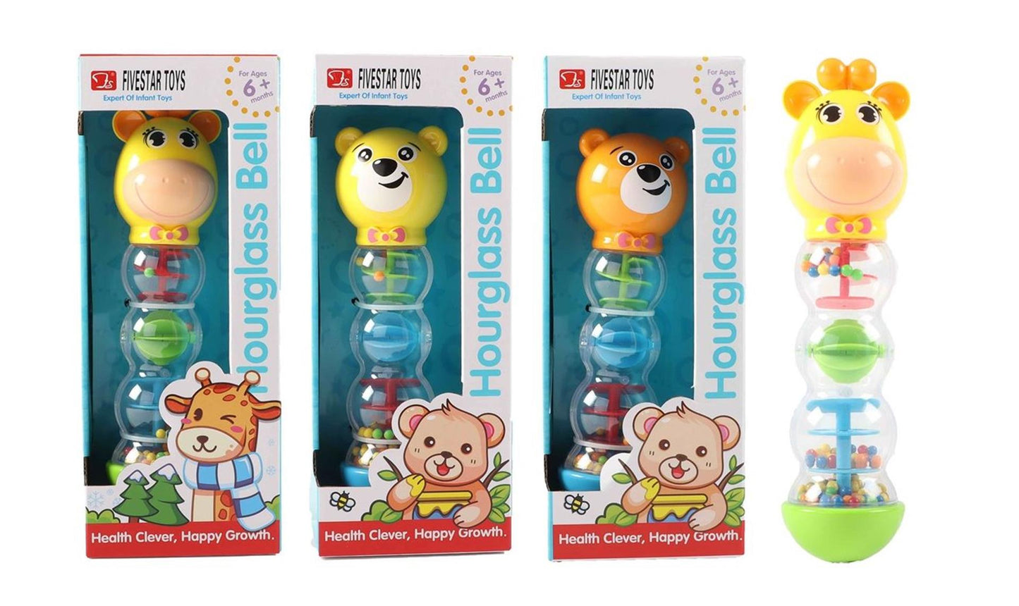Jonotoys Hourglass Rammelaar in 2 versioni.