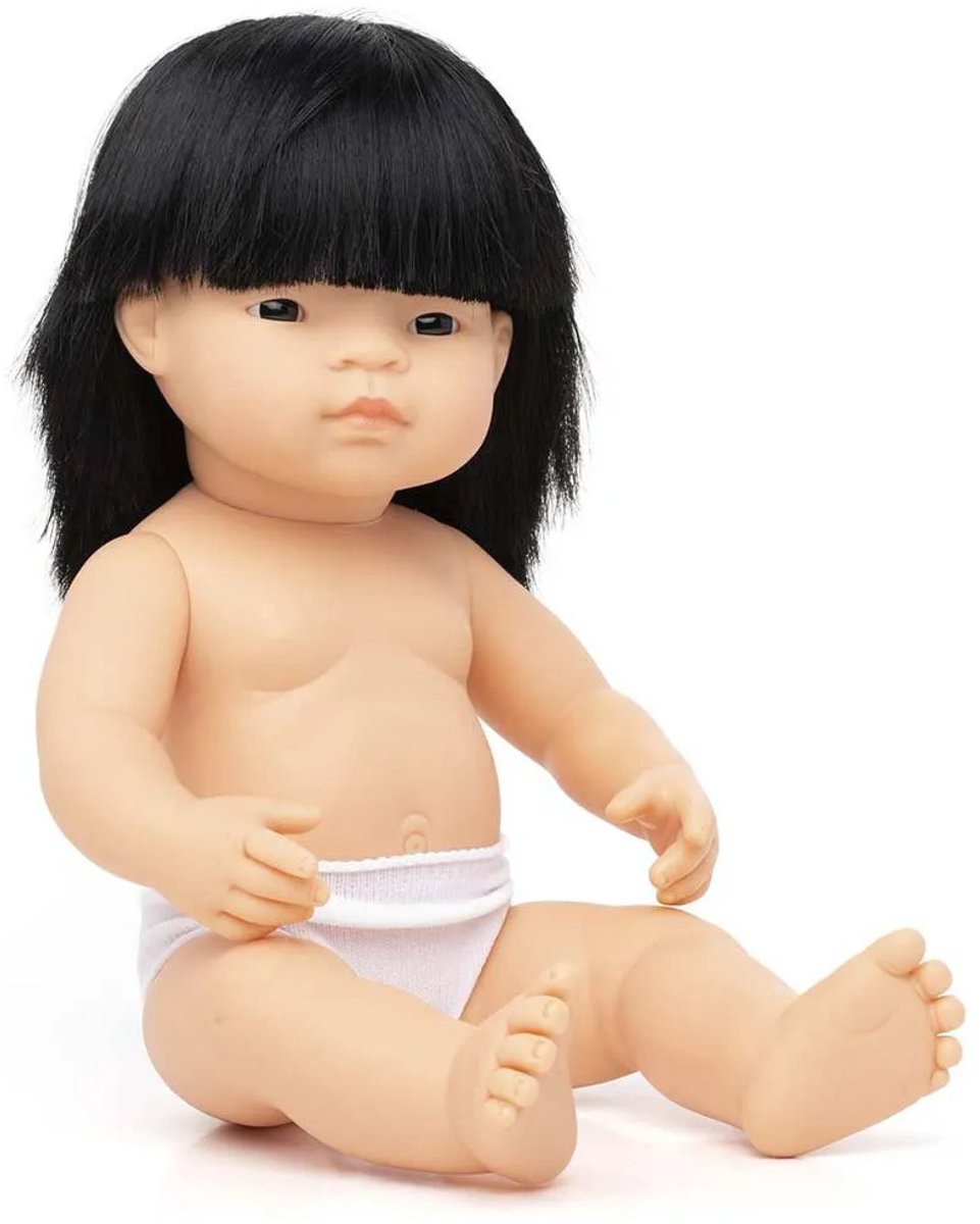 Miniland pop - pop aziatisch meisje 38cm - met vanillegeur - 10 maanden