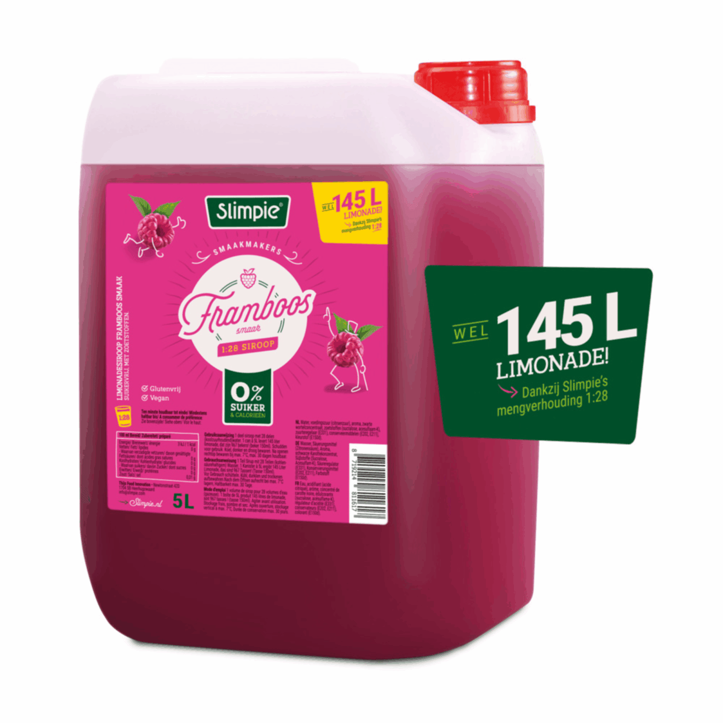 Slimpie sciroppo di limonata lampone senza zucchero lattina (5 litri)