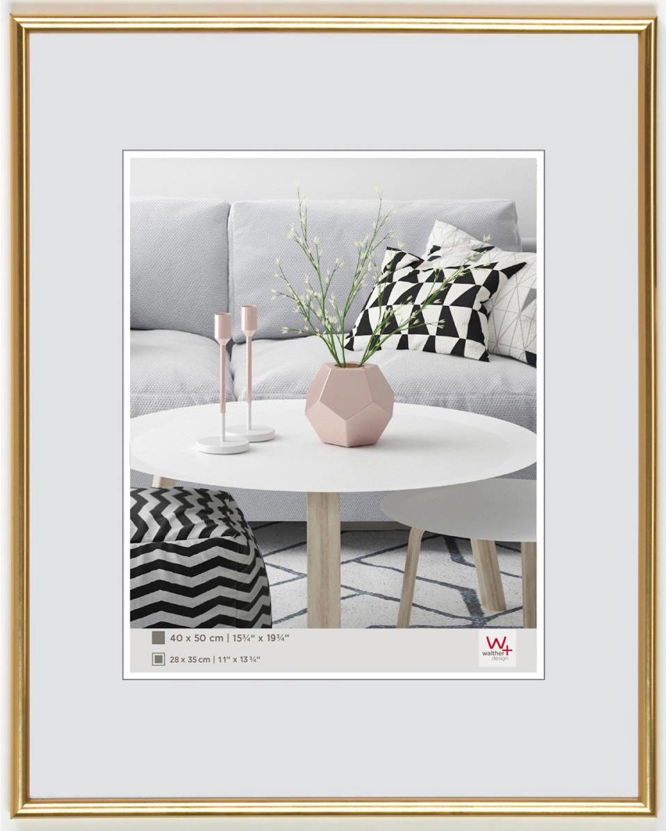Walther galeria - marco de plástico - tamaño foto 40x60 cm - oro metalizado