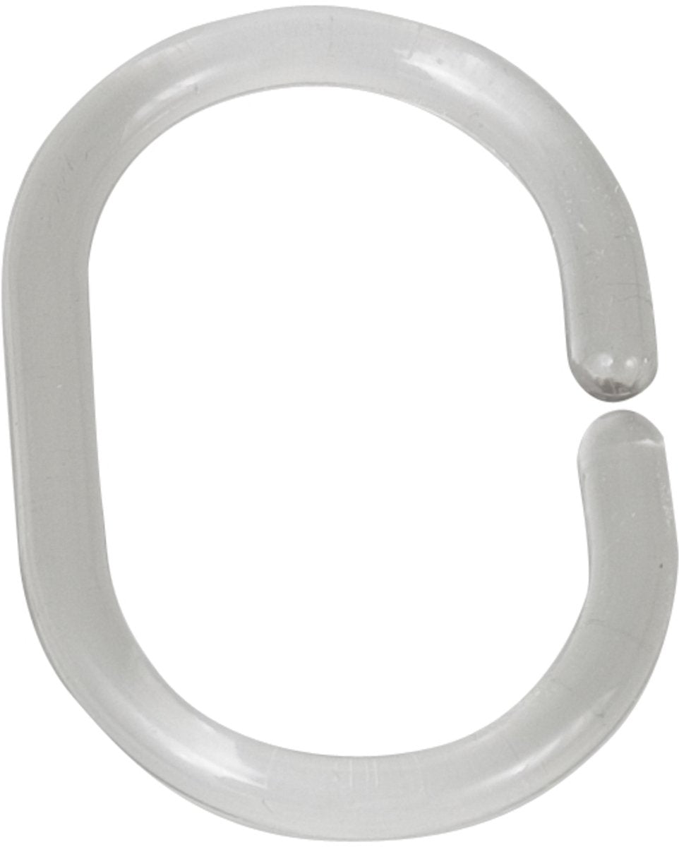 Anelli per tenda doccia Wenko set da 12 pezzi in plastica riciclata trasparente - Anelli per tenda doccia - Anelli per tenda