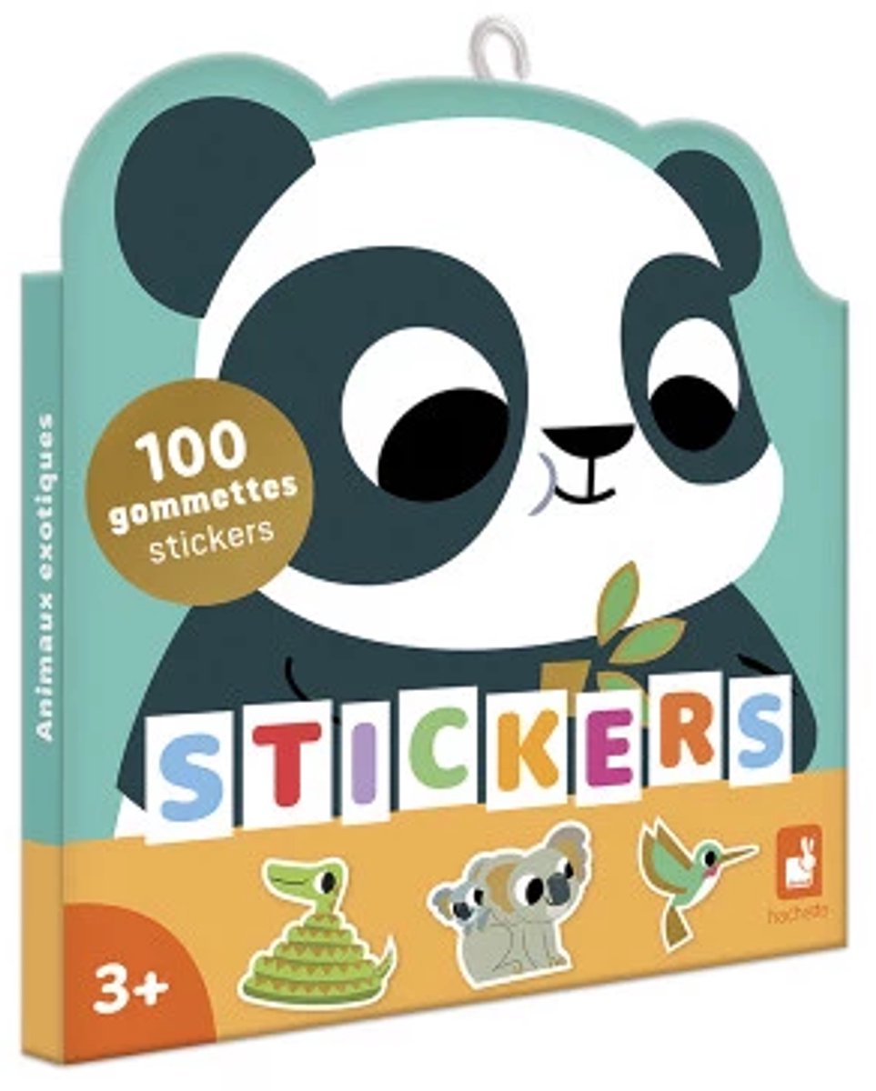 Janod - libro de pegatinas - animales exóticos - 100 pegatinas