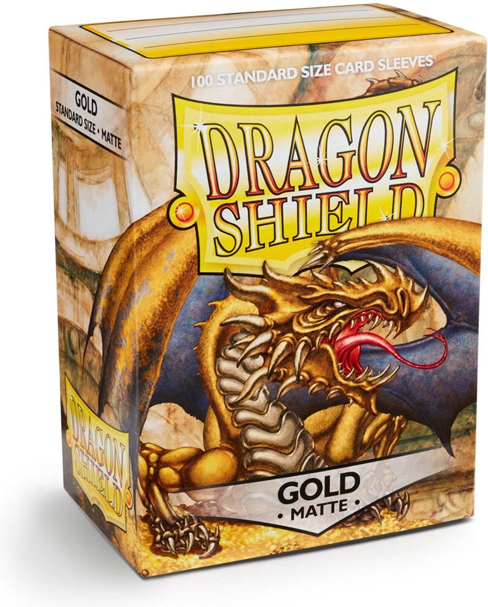 Dragonshield dragon shield – buste per carte formato standard oro opaco 100x