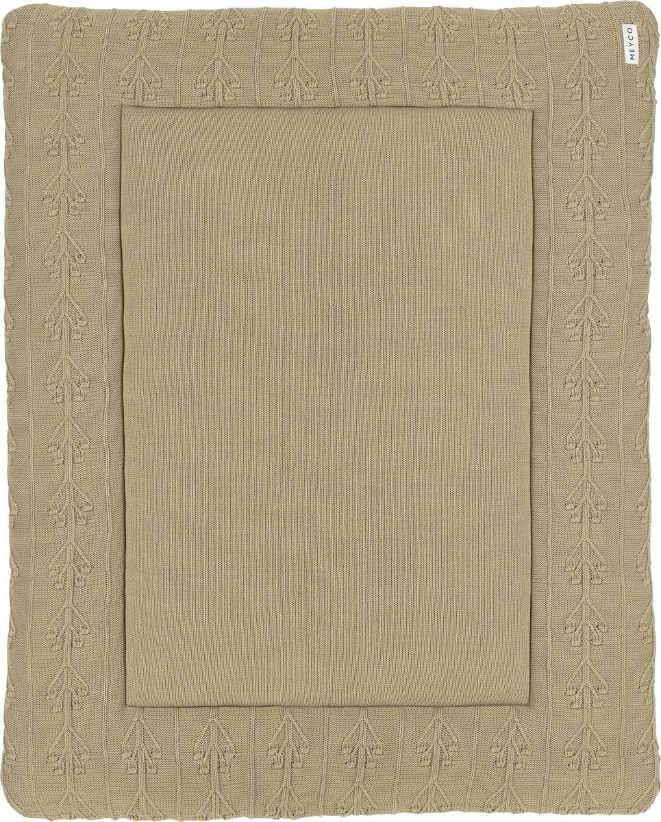 Meyco alfombra de parque para bebé con flores románticas - taupe - 77x97cm