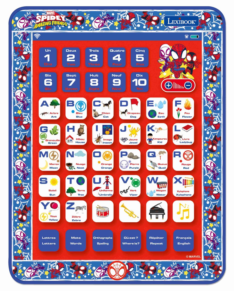 Lexibook tablette educativo bilingue spidey in francese e in inglese