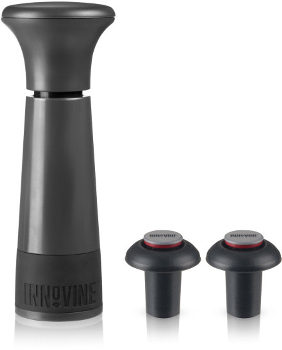 Innovine ™ vacuum pump wine saver in graphite - wijnpomp met 2 stoppers