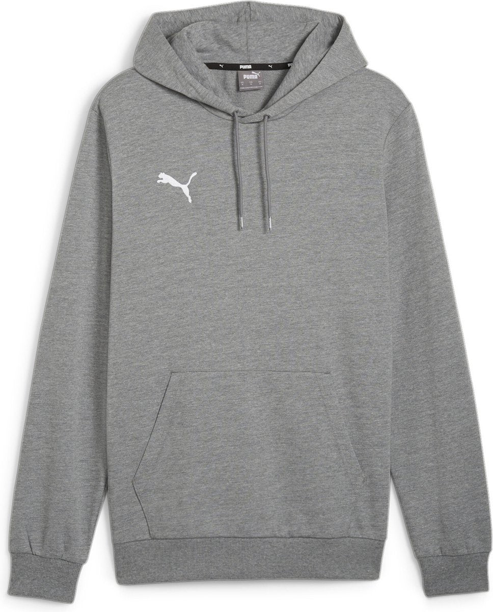 Puma teamgoal casuals sudadera deportiva con capucha para hombre - gris medio jaspeado- blanco