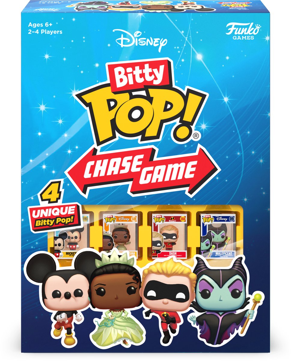 Funko games bitty pop! chase game disney - bordspel - met unieke disney funko pops! - engelstalig!