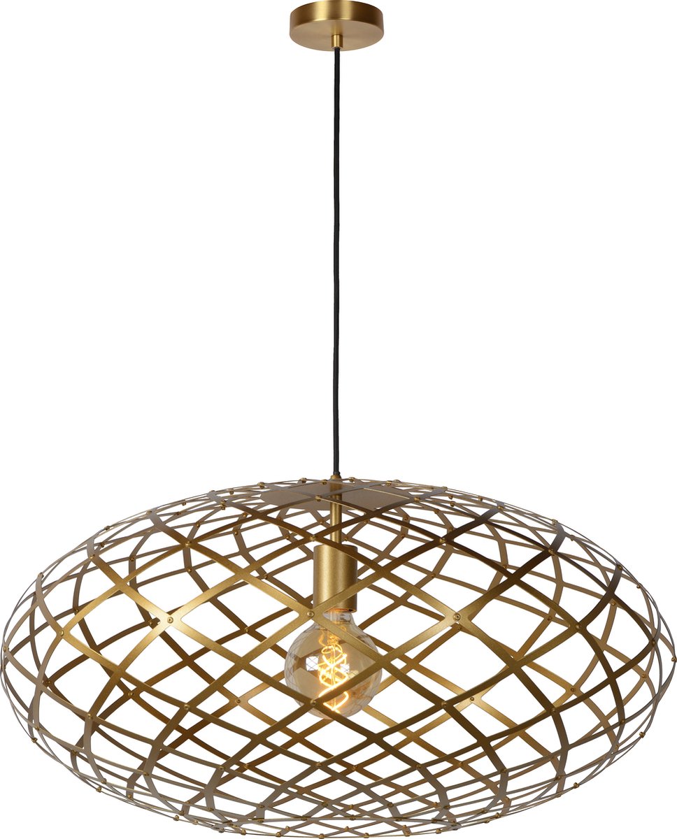 Lucide wolfram - hanglamp - ø 65 cm - 1xe27 - mat goud messing