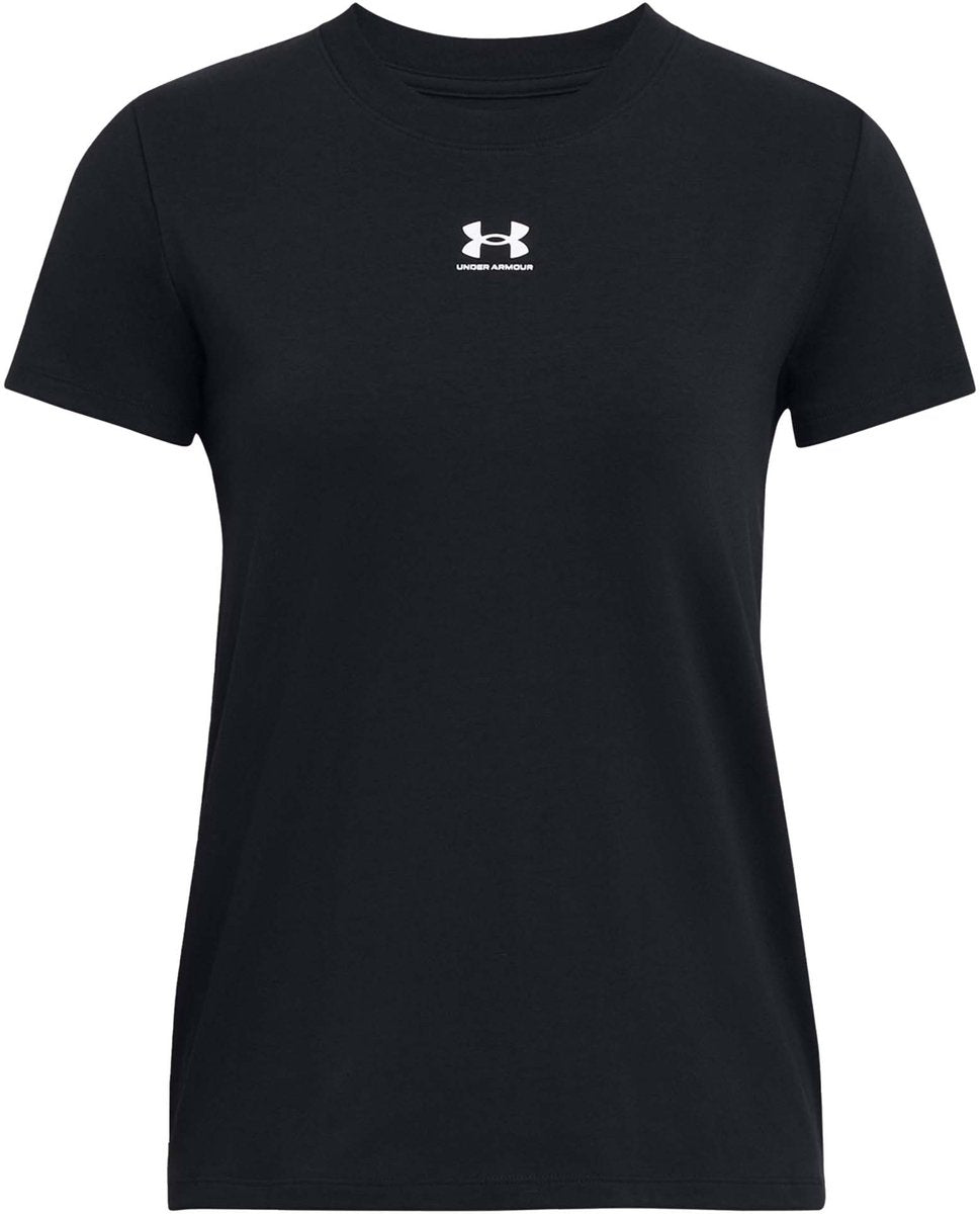 Camiseta deportiva Under Armour UA Rival Core SS-BLK Mujer - Negro - Blanco