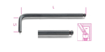 Utensili a L ad angolo Beta con testa sferica da 6 mm - bruniti