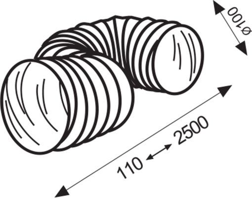 Tubo flessibile in PVC White 100 mm 2,5 metri