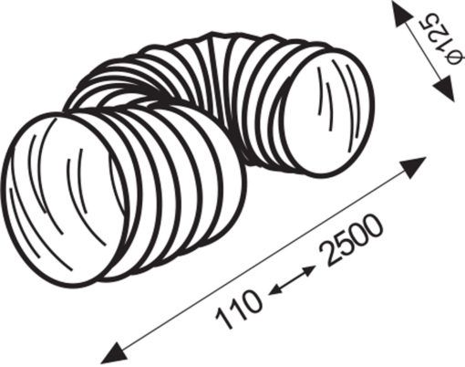 Manguera flexible PVC blanco 125 mm 2.5 metros