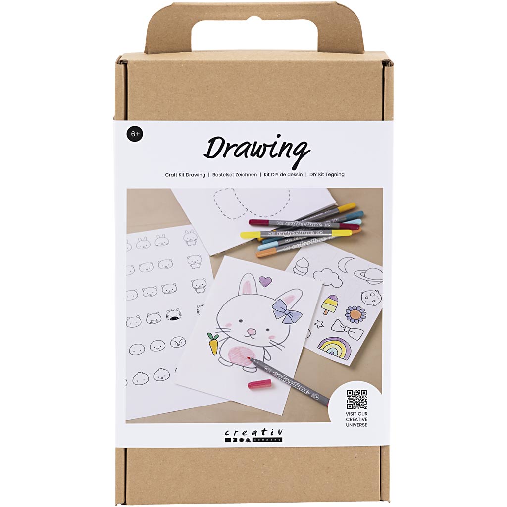Set hobby disegno Creative Company, figure miste, colori pastello, 1 scatola