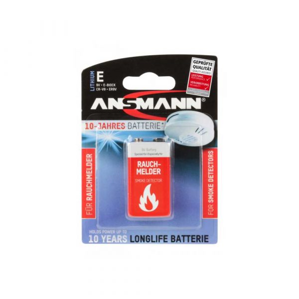 Rilevatore di fumo 10 anni Batteria di litio 9 volt.