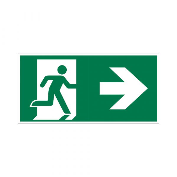 Esci di emergenza a destra - 150x300 mm.
