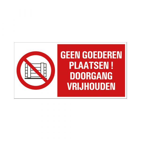 ¡No coloque los bienes! - 150x300 mm.