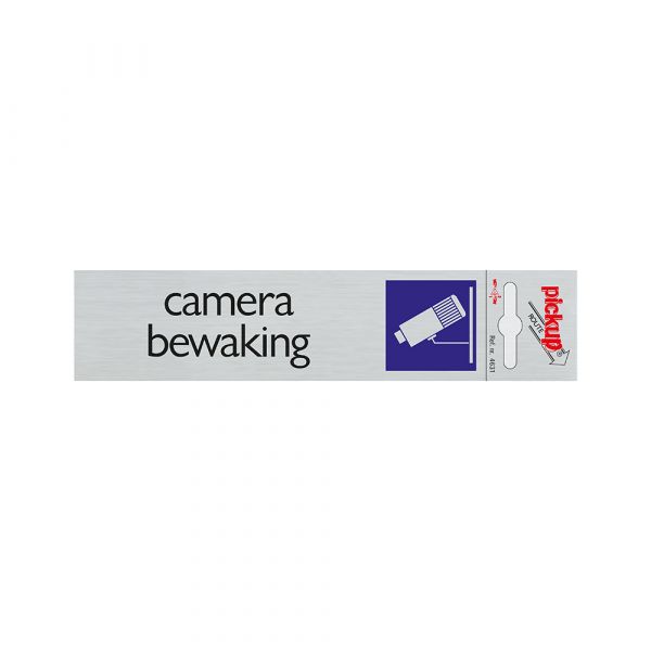 Placa de vigilancia de la cámara de Alulook - 165x44 mm autoadhesivo.
