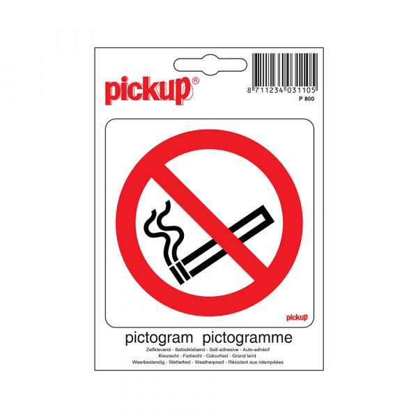 Pegatina prohibida fumar - 100x100 mm.