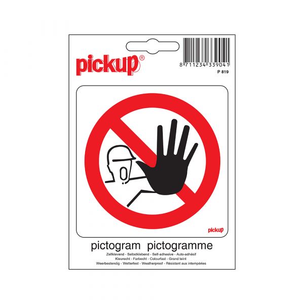 Adesivo proibito per le persone non autorizzate - 100x100 mm.