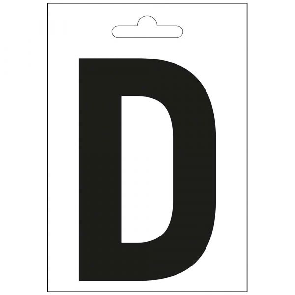 Lettera nautica d nero 100 mm.
