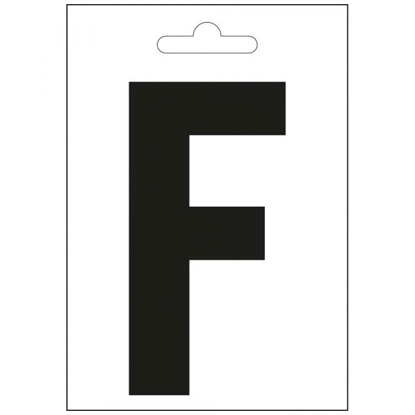Letra náutica F negro 100 mm.