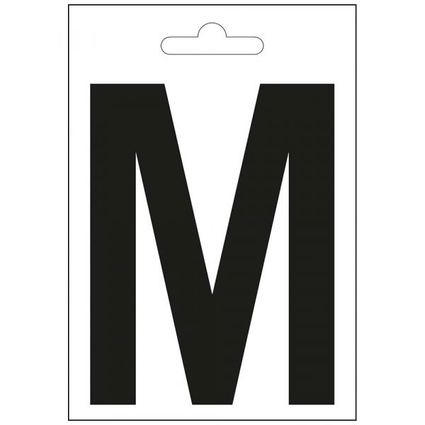 Lettera nautica m nero 100 mm.