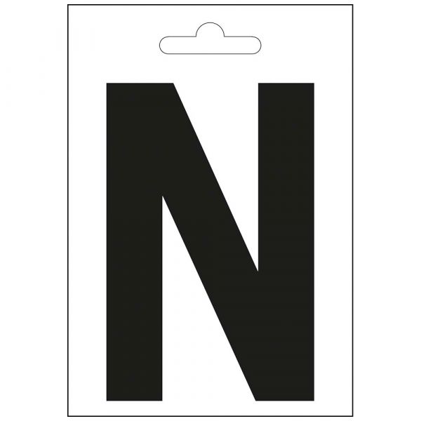 Lettera nautica n nero 100 mm.