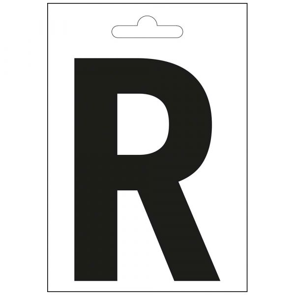 Lettera nautica r nero 100 mm.