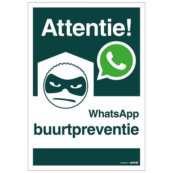 Plate Whatsapp Prevenzione del quartiere - 230x330 mm.