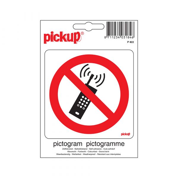 Pegatina prohibida para la mafia. Teléfonos - 100x100 mm.