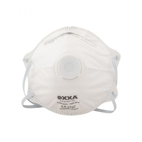 Mascarilla antipolvo oxxa ffp2 con valvula 10 piezas