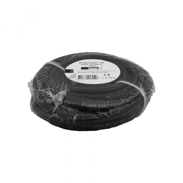 Cable de neopreno 3x1.0 negro 10 metros