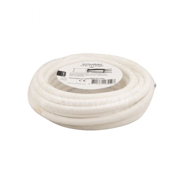 Cable doméstico 3x1.0 blanco 5 metros.