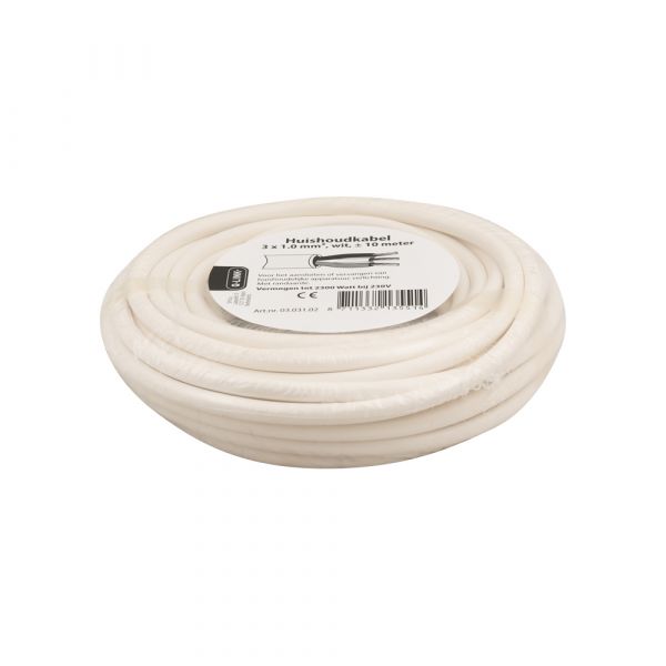 Cable doméstico 3x1.0 blanco 10 metros.