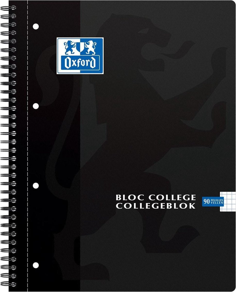 Blocco note Oxford - A4 - diamante 5 mm - 90 fogli - nero