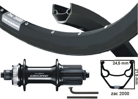 KGS Rueda trasera 622 Shim Ryde Zac 2000 Black Cass 8 9 10 Otalias de velocidad Negro Negro
