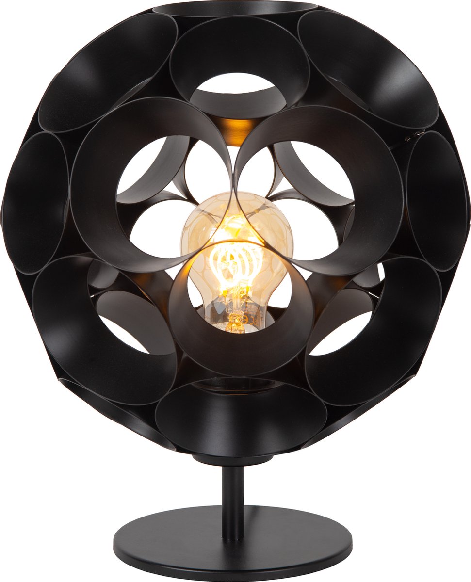 Lucide hannelore - lampada da tavolo - ø 25 cm - 1xe27 - nera