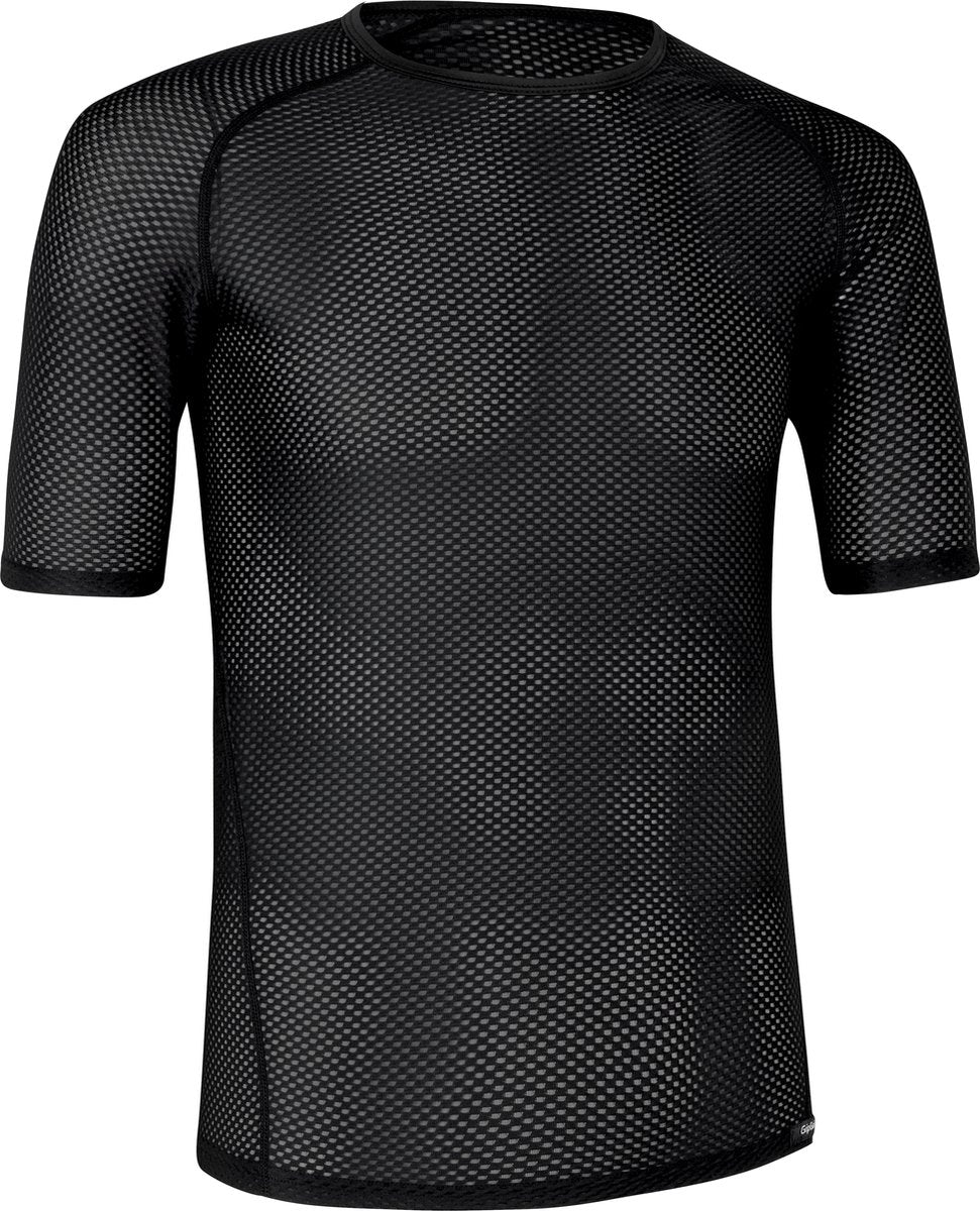 Gripgrab - ultralight mesh korte mouw base layer zomer fiets ondershirt polygiene zweethemd - zwart - heren - maat l