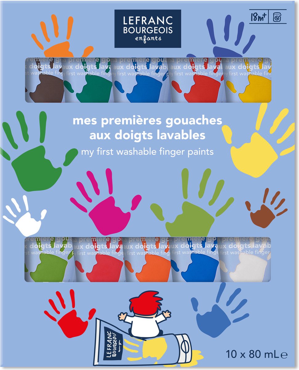 Lefranc bourgeois lefranc bourgeois education gouache vingerverf set 10x80ml