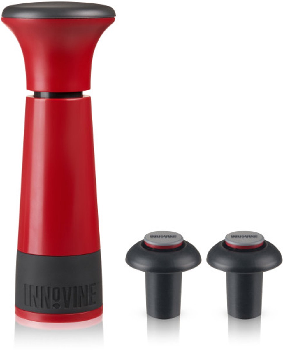 Innovine ™ vacuum pump wine saver in raspberry - wijnpomp met 2 stoppers
