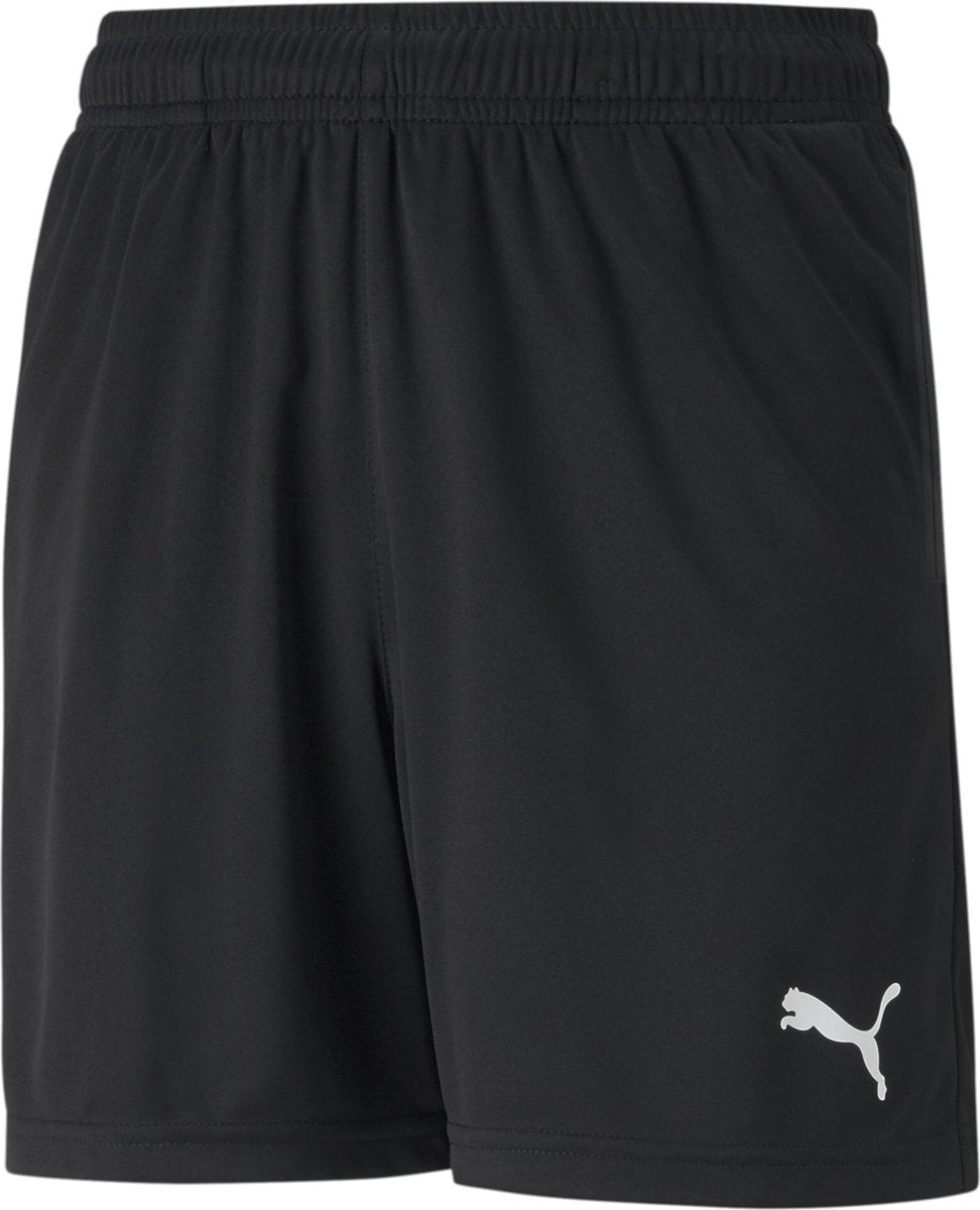 Puma teamrise training shorts jr unisex sportbroek - black- white