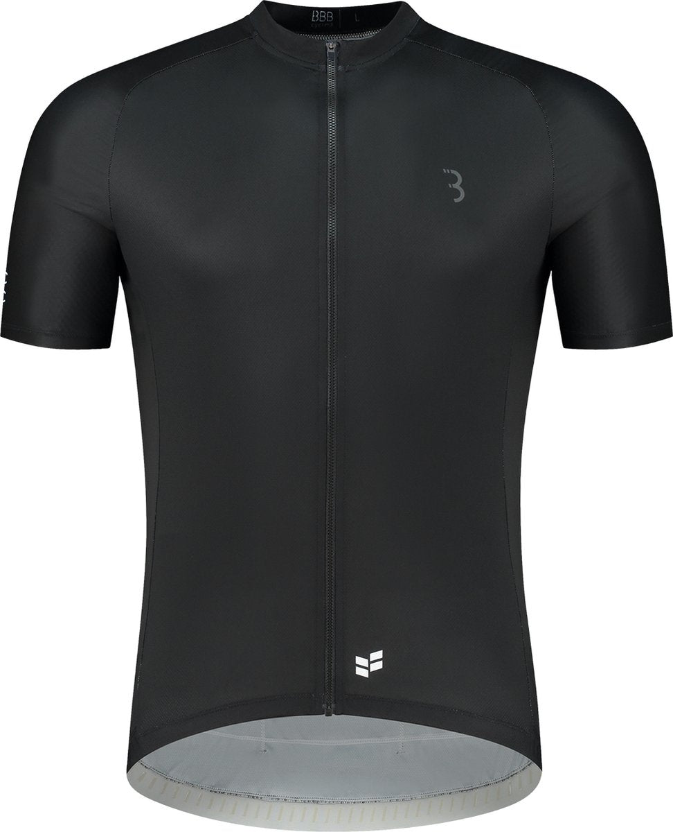 Bbb cycling comfortfit r - duurzaam fietsshirt heren korte mouw - 15-25 °c - ademend mtb en wielrenshirt - 3 achterzakken - zwart